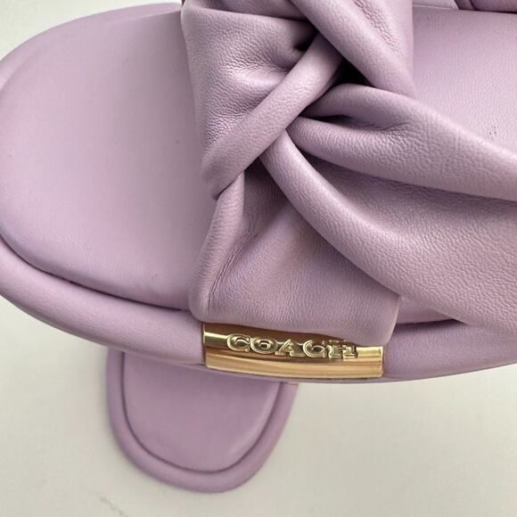 COACH Brooklyn Sandals New Leather Size 8 and 7.5 Purple MSRP 185$